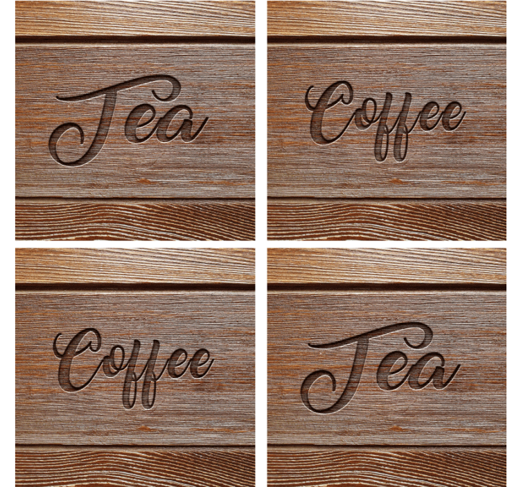 Thee koffie houten onderzetter vintage onderzetter - TenStickers