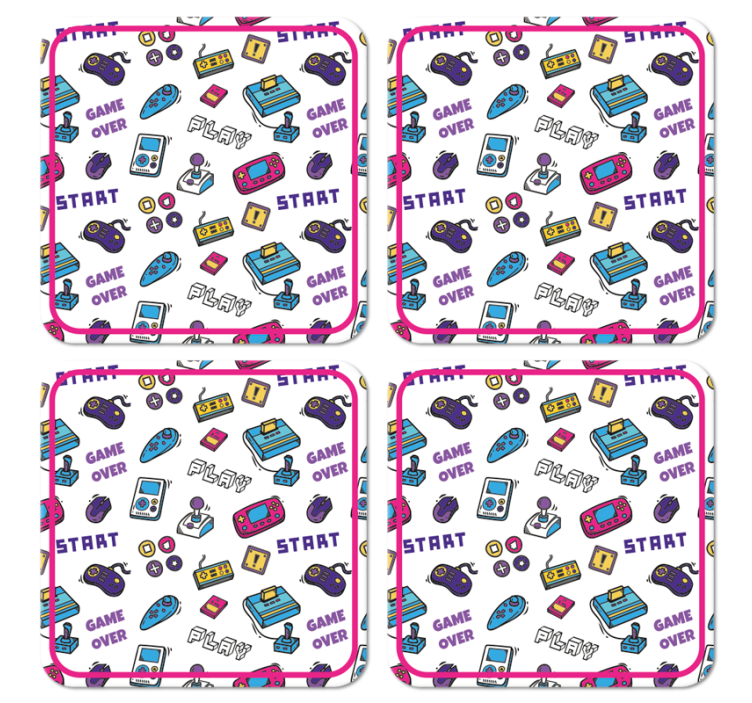 Enge onderzetters Retro game over symbolen - TenStickers