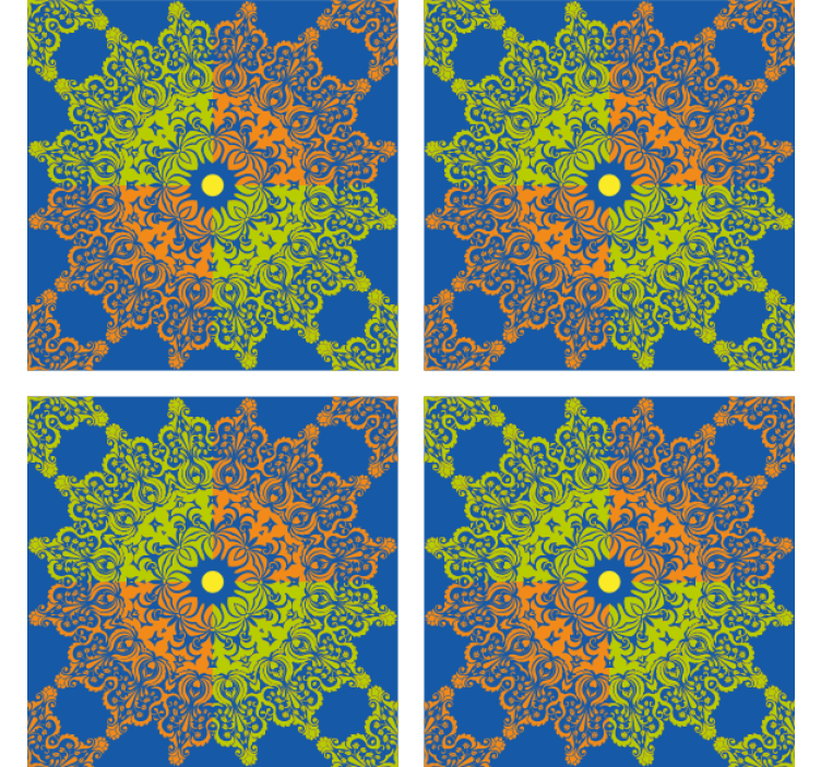 Kleurrijk mandala patroon tegel onderzetters - TenStickers