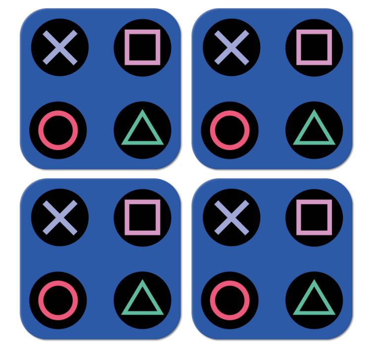 Enge onderzetters Grappig kleurrijk playstation-patroon - TenStickers