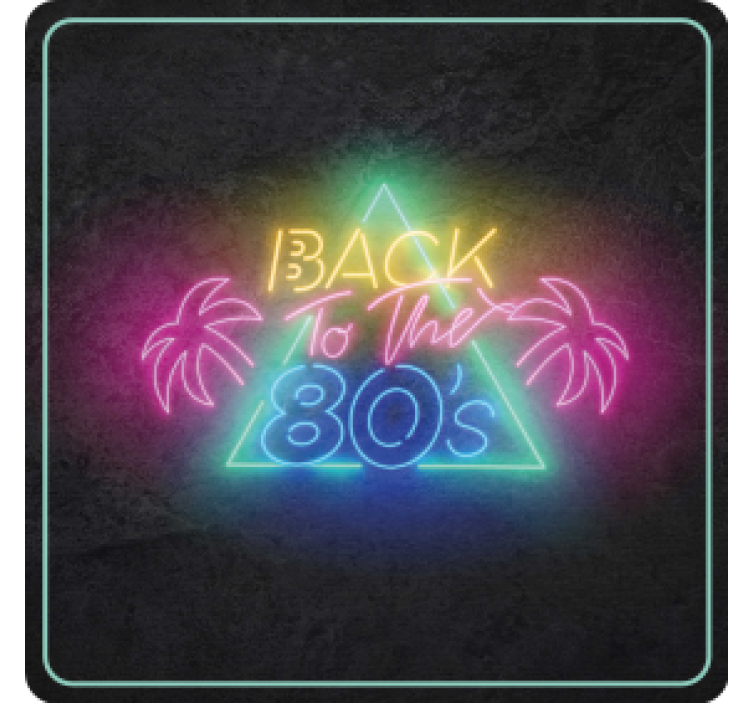 Neon jaren 80 retro vintage onderzetters - TenStickers