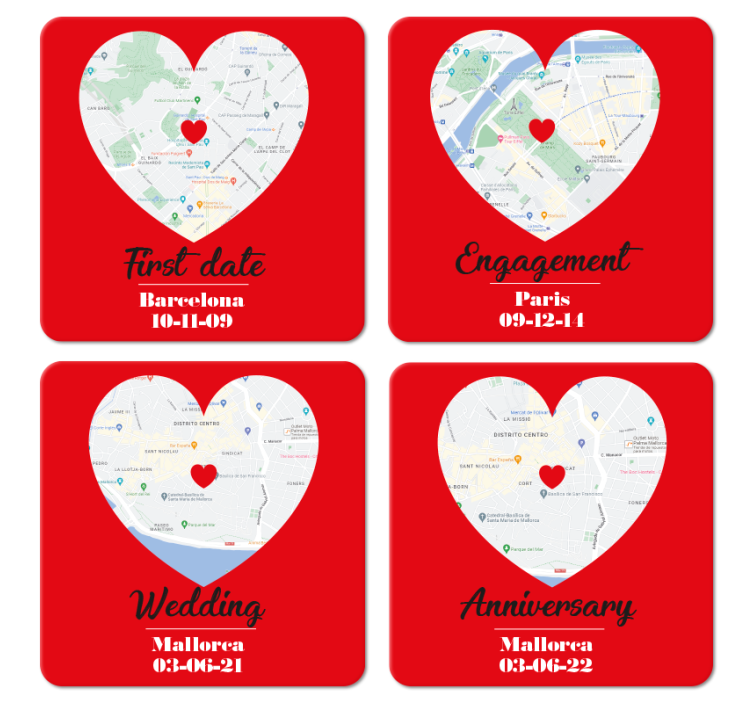 Onderzetters speciale momenten locaties - TenStickers