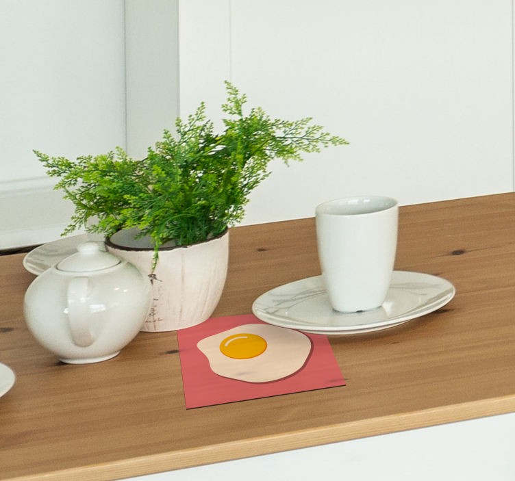 Spiegelei Onderzetter rechthoekig - TenStickers