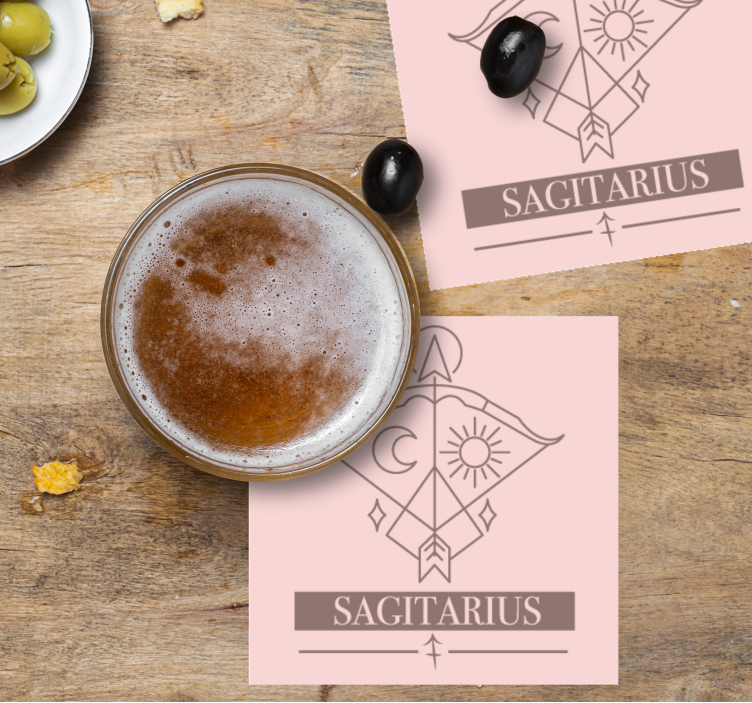 Bier onderzetters boogschutter zodiac symbool - TenStickers