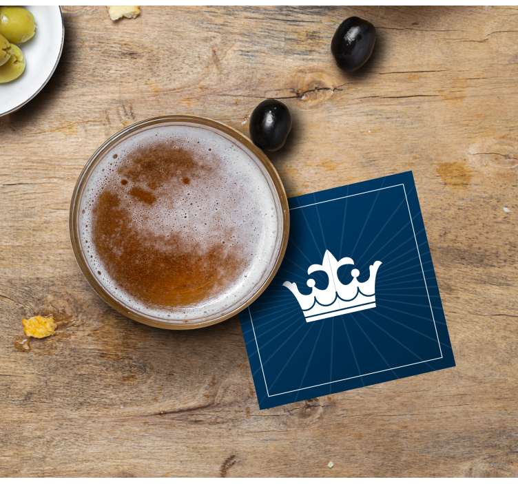 Bier onderzetters crown embleem ontwerp - TenStickers