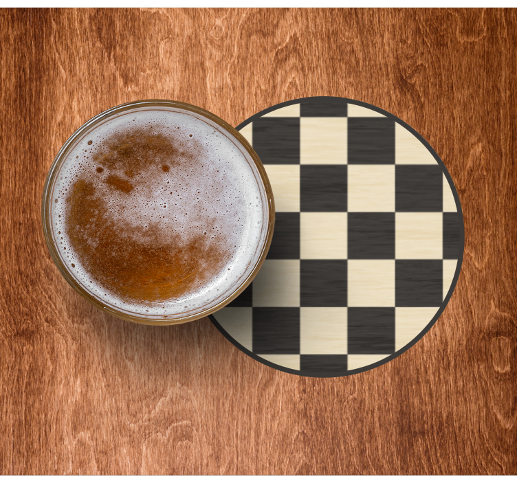 Bier onderzetters met cirkelvormig dambordpatroon - TenStickers