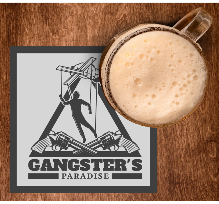 Bier onderzetters met gangster thema illustratie - TenStickers