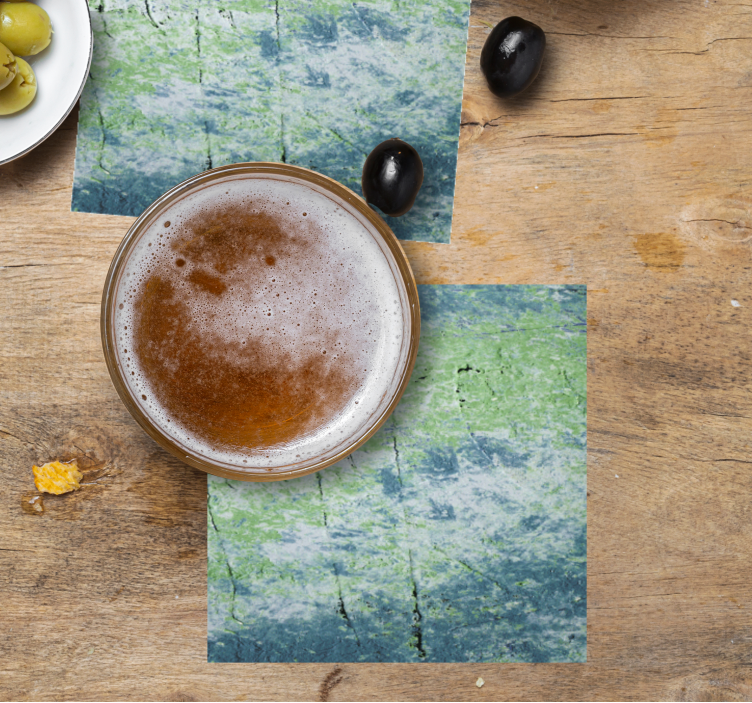 Bier onderzetters met gestructureerd groene oppervlakte - TenStickers