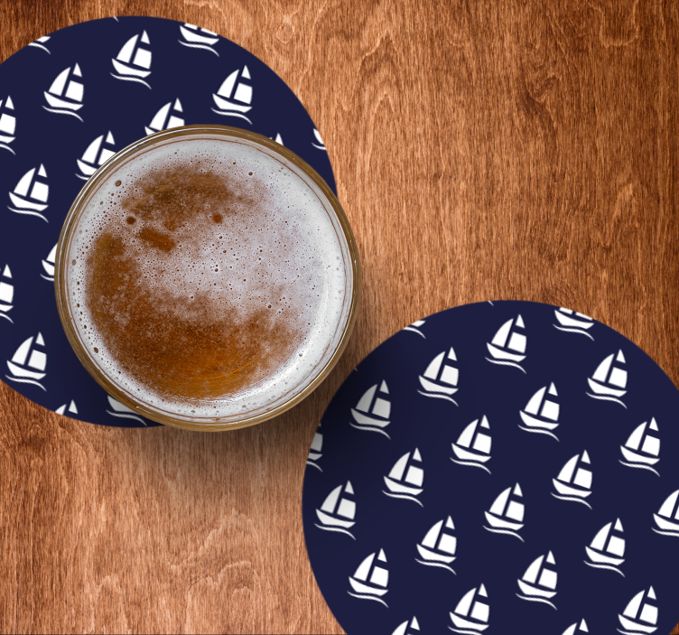Bier onderzetters met nautisch zeilbootmotief - TenStickers