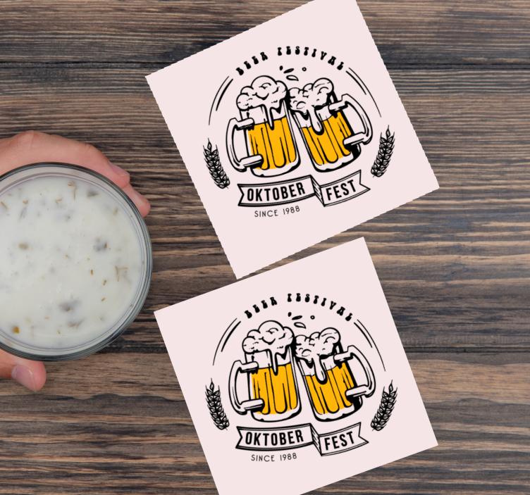Bier onderzetters oktober fest proost - TenStickers