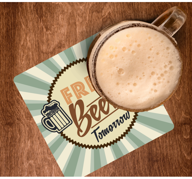 Bier onderzetters retro gratis bier aankondiging - TenStickers