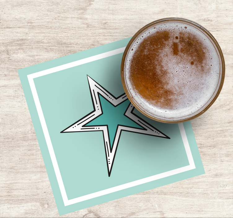 Bier onderzetters star graphic accent - TenStickers