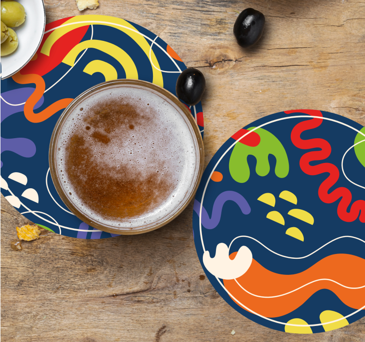 Bier onderzetters vibrante geometrische vormen - TenStickers