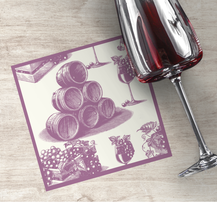 Bier onderzetters wijnvaten en glazen - TenStickers