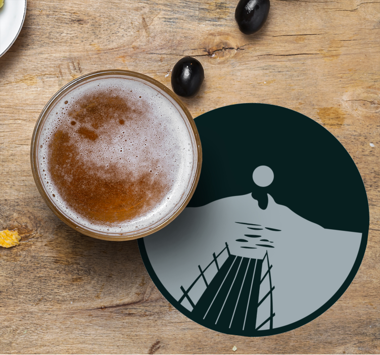 Bier onderzetters zonsondergang boven water - TenStickers