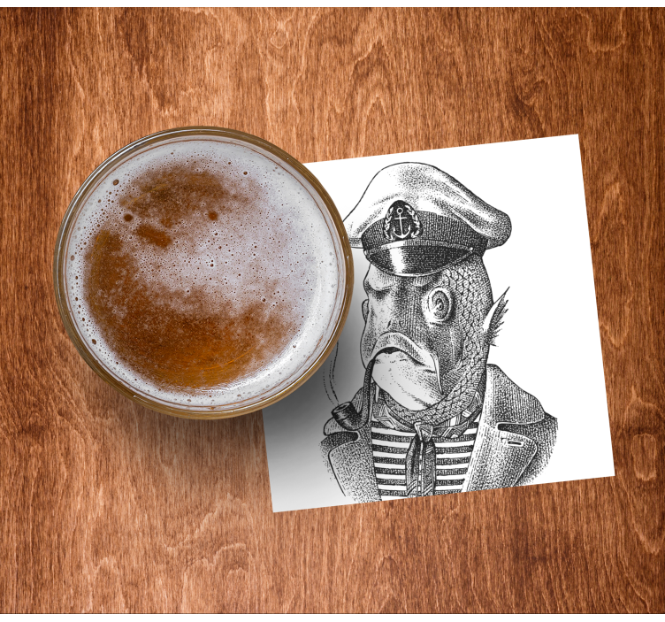 Enge onderzetters captain fish karakter - TenStickers