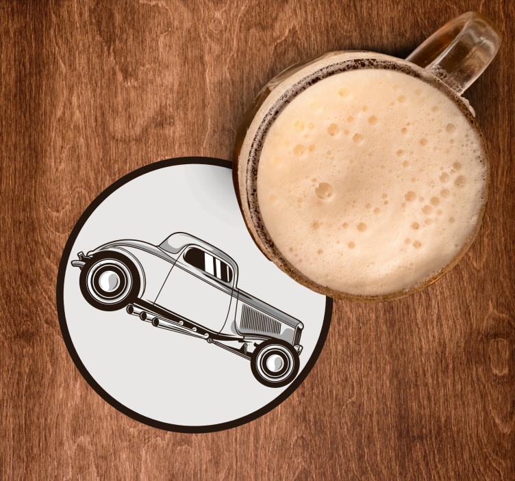 Enge onderzetters classic car silhouet - TenStickers