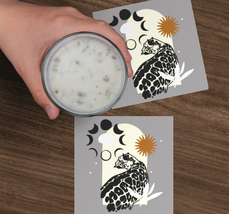 Enge onderzetters elegante luipaard silhouet - TenStickers