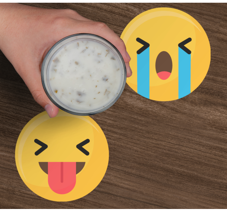 Enge onderzetters Emoji's voor sociale media - TenStickers