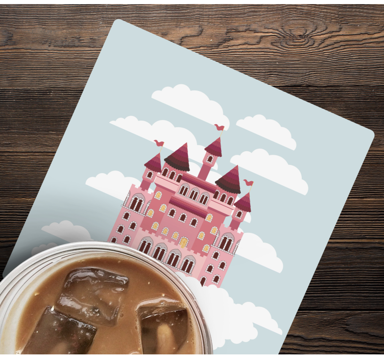 Enge onderzetters fairytale kasteel illustratie - TenStickers