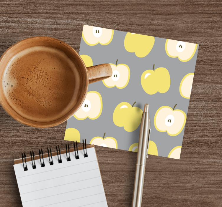 Enge onderzetters geel appelpatroon - TenStickers