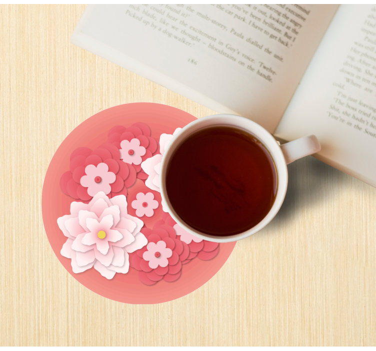 Enge onderzetters gelaagd bloemenarrangement - TenStickers