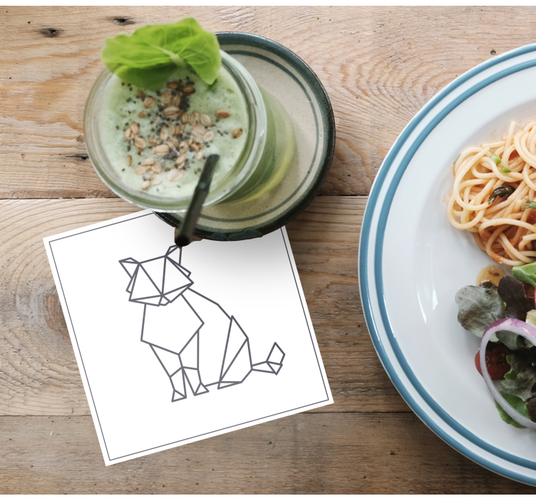 Enge onderzetters geometrische katfiguur - TenStickers