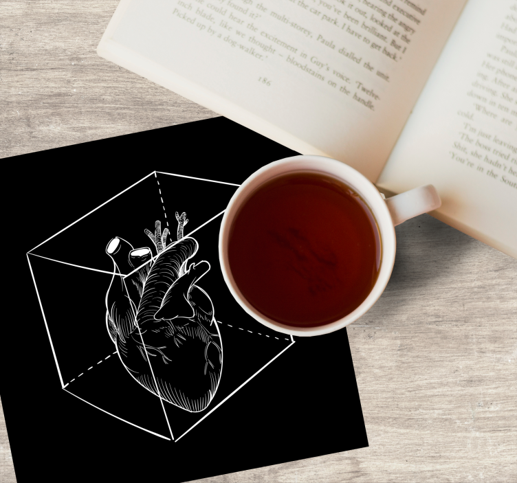 Enge onderzetters hart in 3d cube - TenStickers