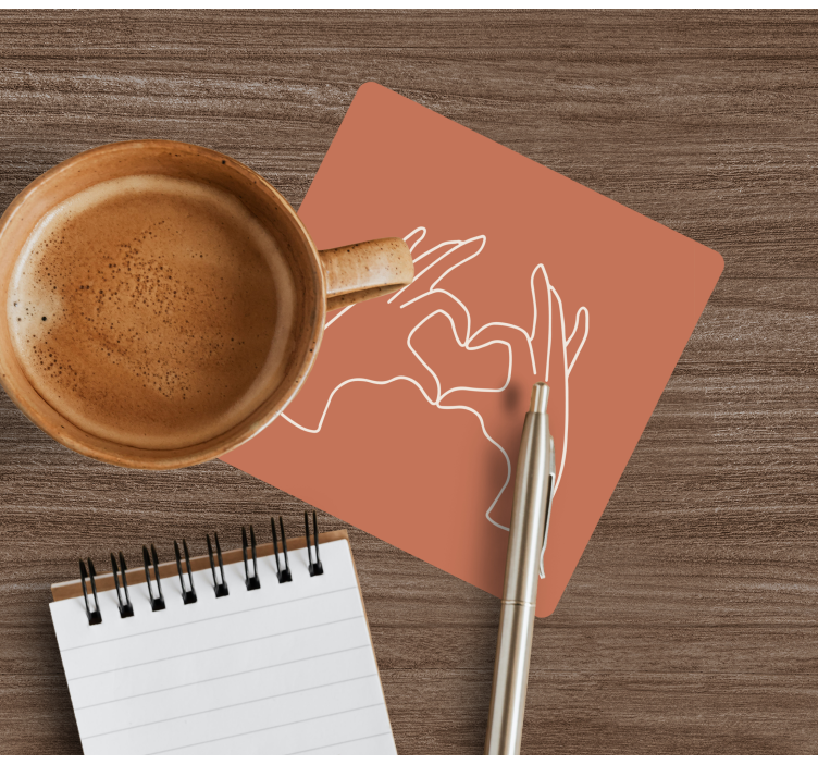 Enge onderzetters hartvormige handgebaar - TenStickers