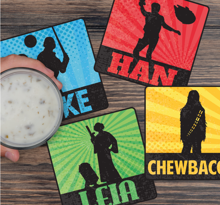 Enge onderzetters iconische karakter silhouetten - TenStickers