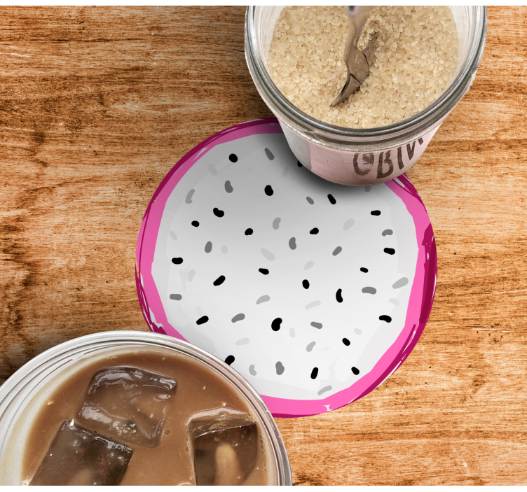 Enge onderzetters kleurige drakenfruit schijf - TenStickers