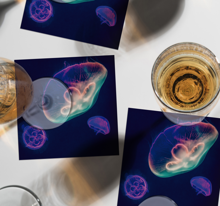 Enge onderzetters kleurige medusa wezens - TenStickers