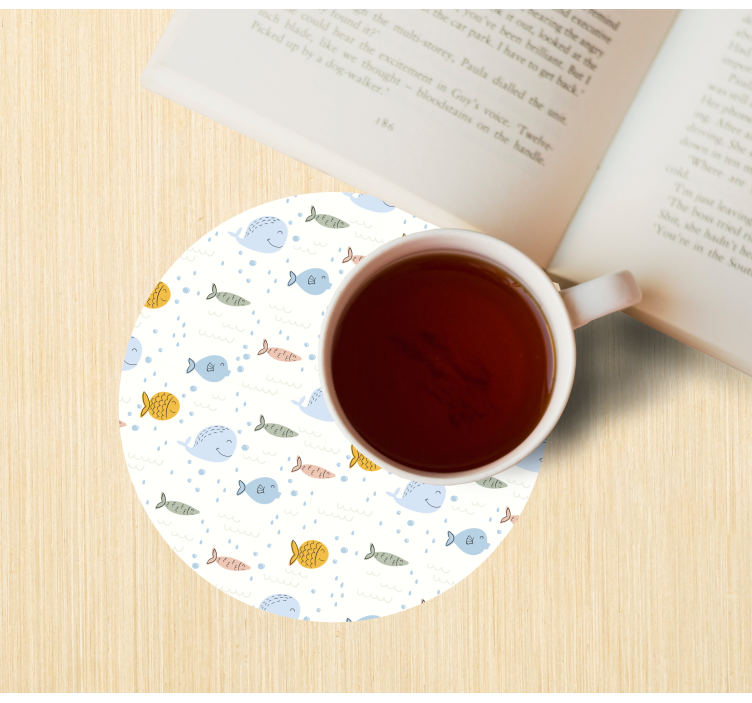 Enge onderzetters kleurrijk vissenpatroon - TenStickers