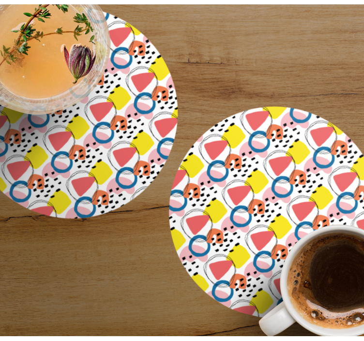 Enge onderzetters kleurrijke abstracte vormen - TenStickers