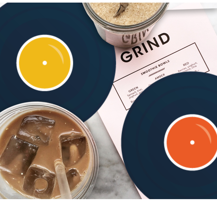 Enge onderzetters kleurrijke vinyl inspiratie - TenStickers