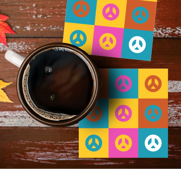 Enge onderzetters kleurvolle vredessymbolen - TenStickers