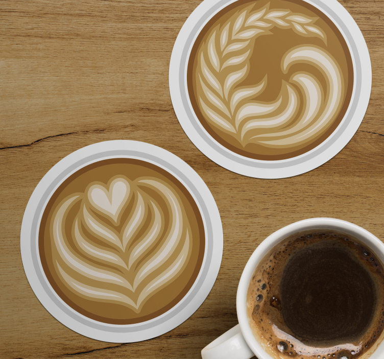 Enge onderzetters latte art patronen - TenStickers