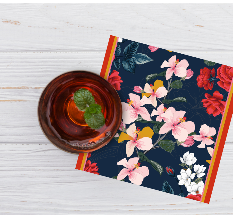 Enge onderzetters met bloemig tropisch patroon - TenStickers