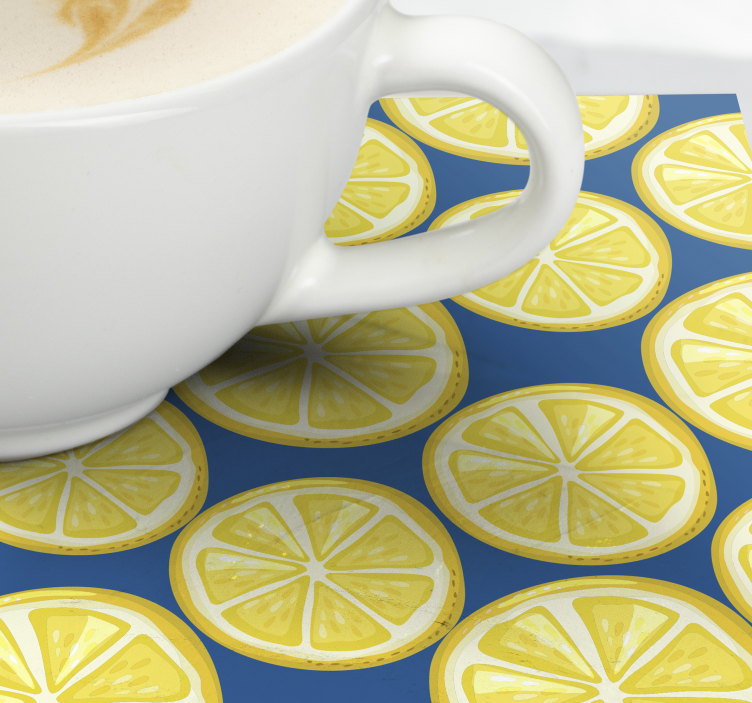Enge onderzetters met citroenschijfjespatroon - TenStickers