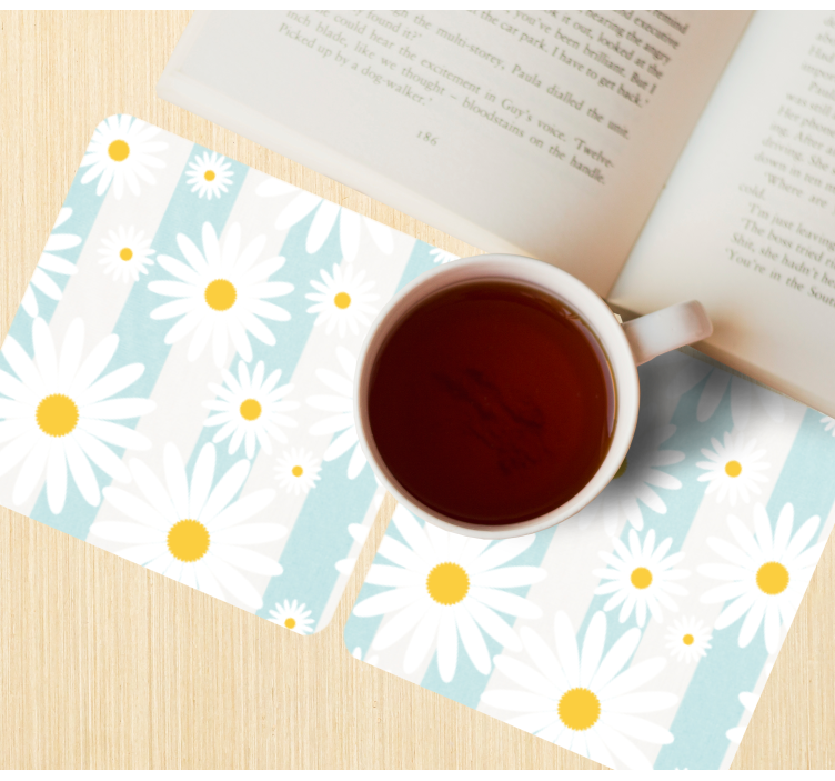 Enge onderzetters met daisy bloemenmotief - TenStickers