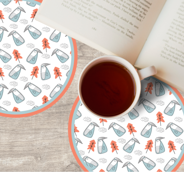 Enge onderzetters met eigenzinnig bladenpatroon - TenStickers