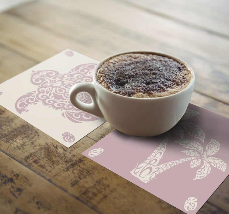 Enge onderzetters met elegante palmbladvormen - TenStickers