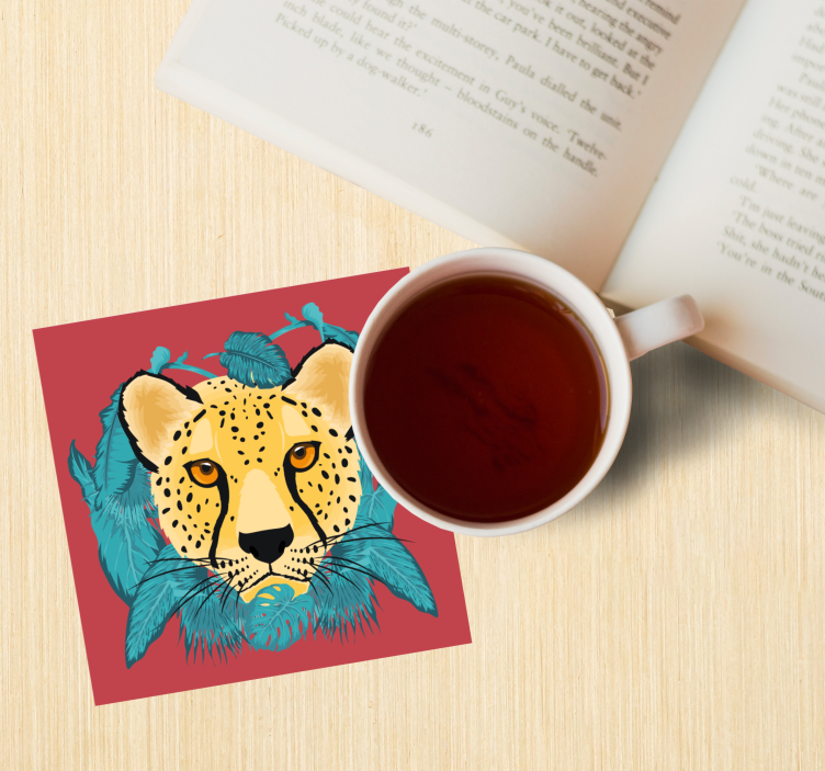 Enge onderzetters met gestileerde luipaardillustratie - TenStickers