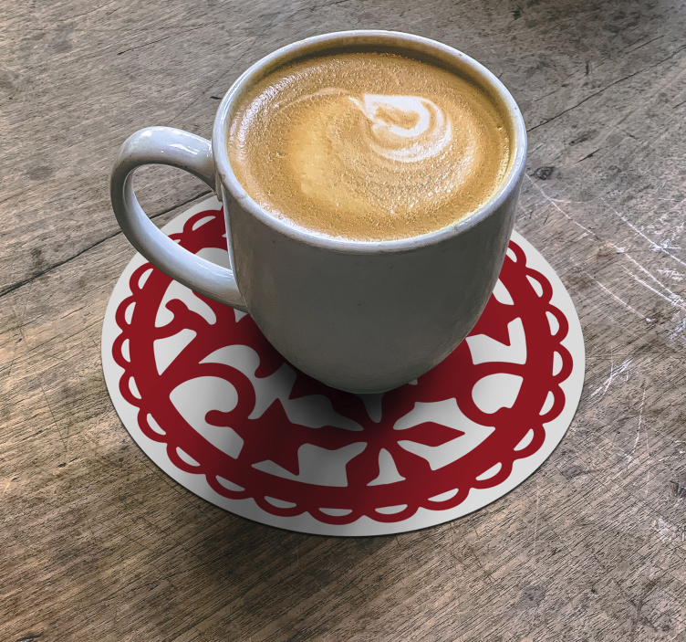 Enge onderzetters met ingewikkeld rood patroon - TenStickers