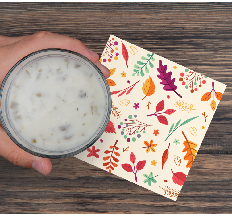 Enge onderzetters met kleurrijke bloemen elementen - TenStickers