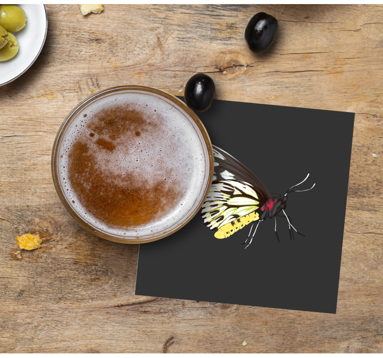 Enge onderzetters met kleurrijke vlinderkunst - TenStickers