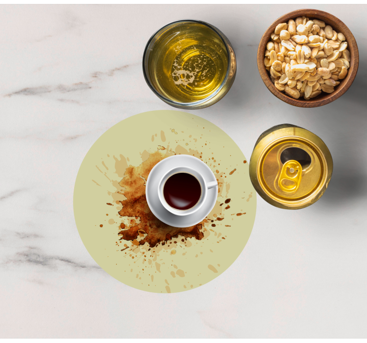 Enge onderzetters met koffiemok en spetter - TenStickers