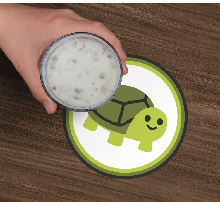 Enge onderzetters met lachende schildpad afbeelding - TenStickers