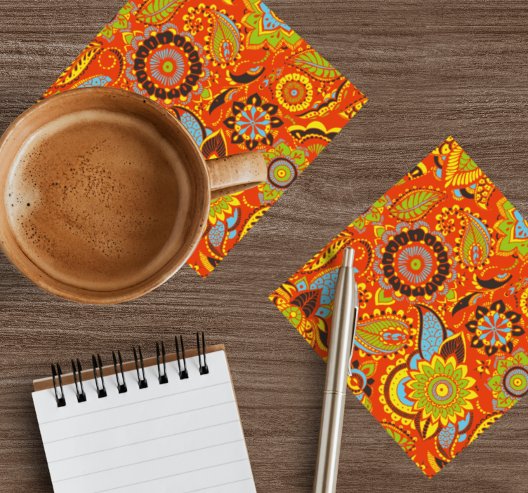 Enge onderzetters met levendig botanisch motief - TenStickers