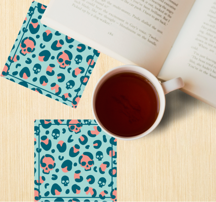 Enge onderzetters met schedelpatroon geometrie - TenStickers